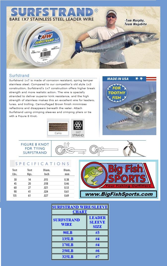 AFW SURFSTRAND BARE STAINLESS STEEL LEADER/TROLLING WIRE- 30