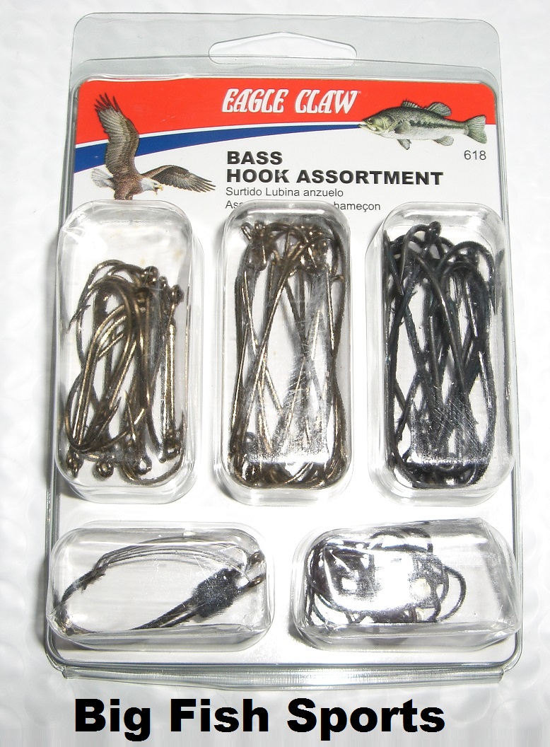 EAGLE CLAW BASS HOOK ASSORTMENT- 67 PIECES #618H